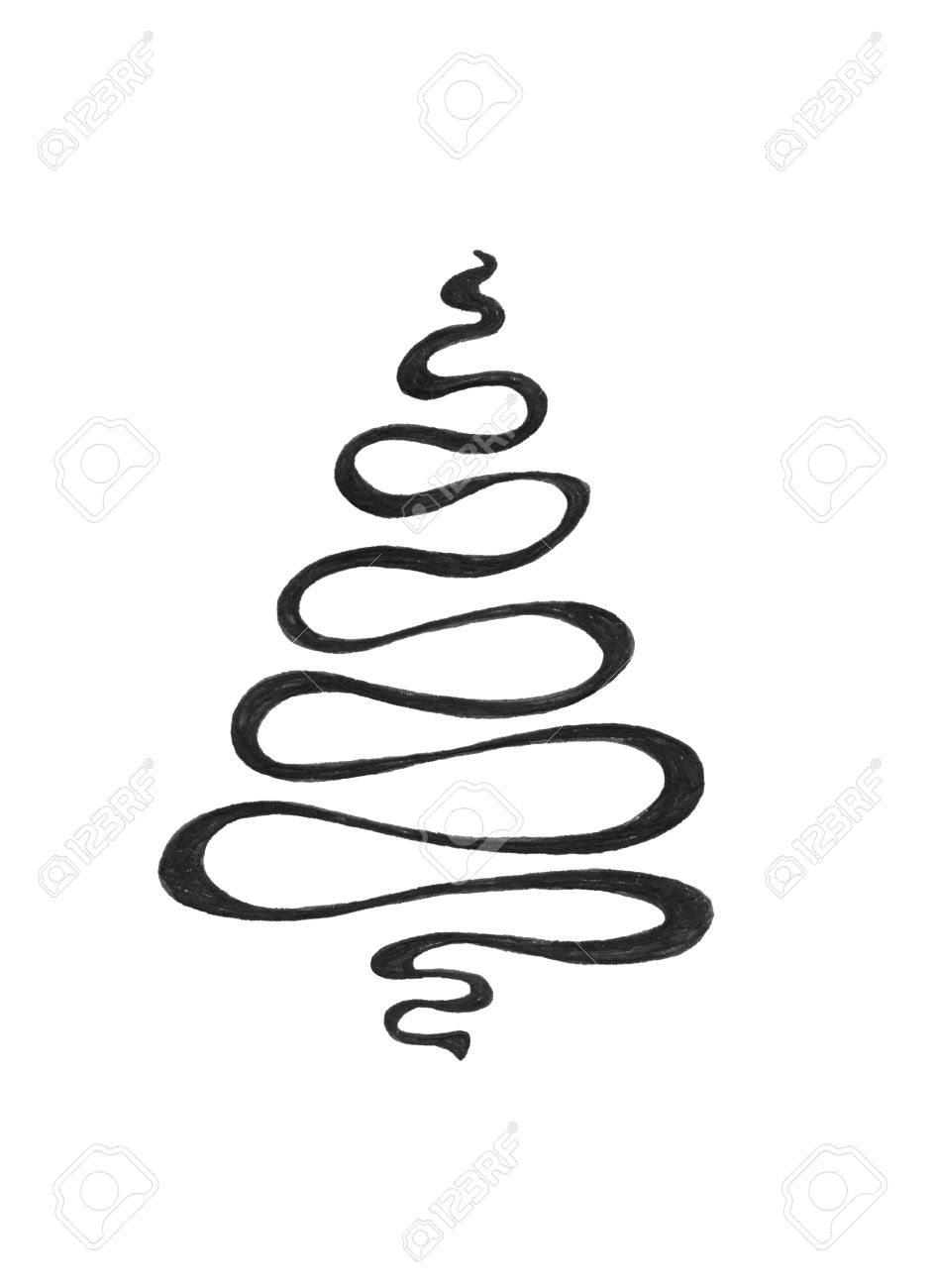 945x1300 Huge Collection Of 'black And White Christmas Tree Drawing