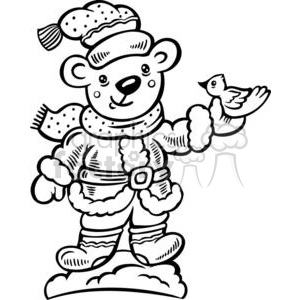300x300 Black And White Christmas Bear Clipart Royalty Free Clipart
