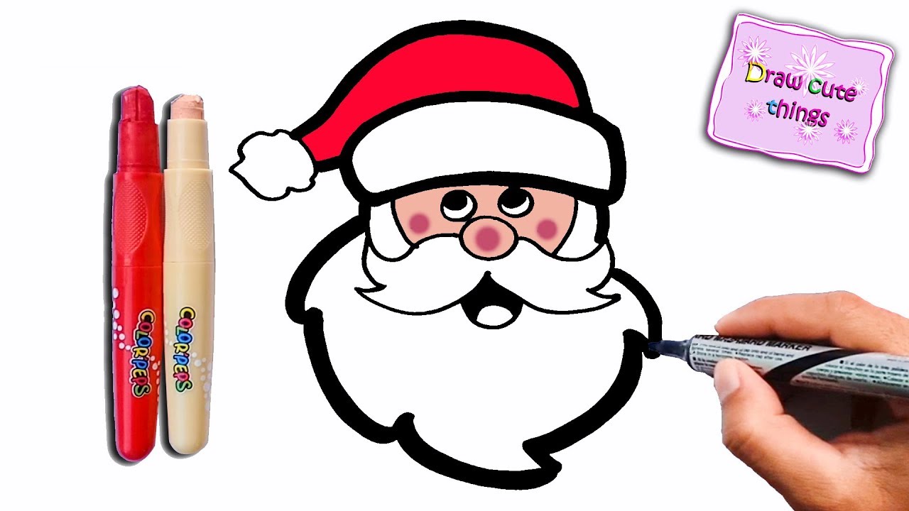 1280x720 How To Draw Santa Clause, Draw Something For Christmas, Draw Cute