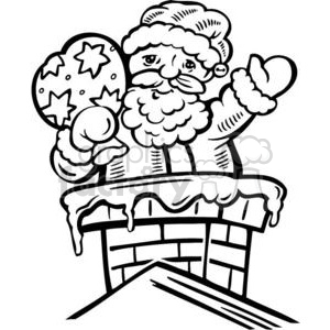 300x300 Santa Going Down The Chimney Clipart Royalty Free Clipart
