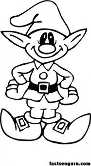 187x338 Christmas Elf Coloring