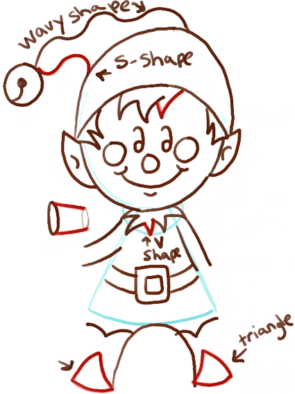 425x568 How To Draw A Christmas Elf With Easy Steps Drawing Tutorial