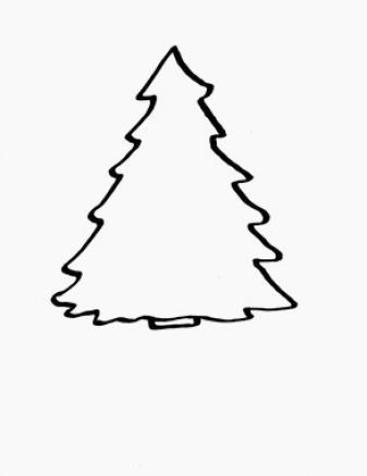 337x437 Christmas Tree Outline Drawing Clip Art Christmas Tree