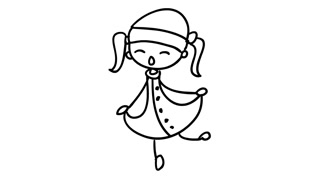 320x180 Christmas Kids Playing Line Drawing Illustration Animation