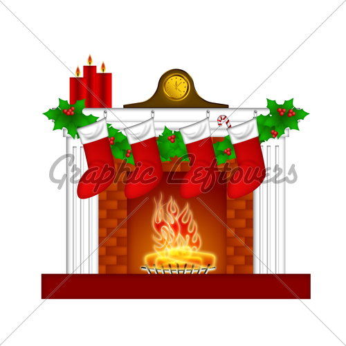 500x500 Fireplace Christmas Decoration