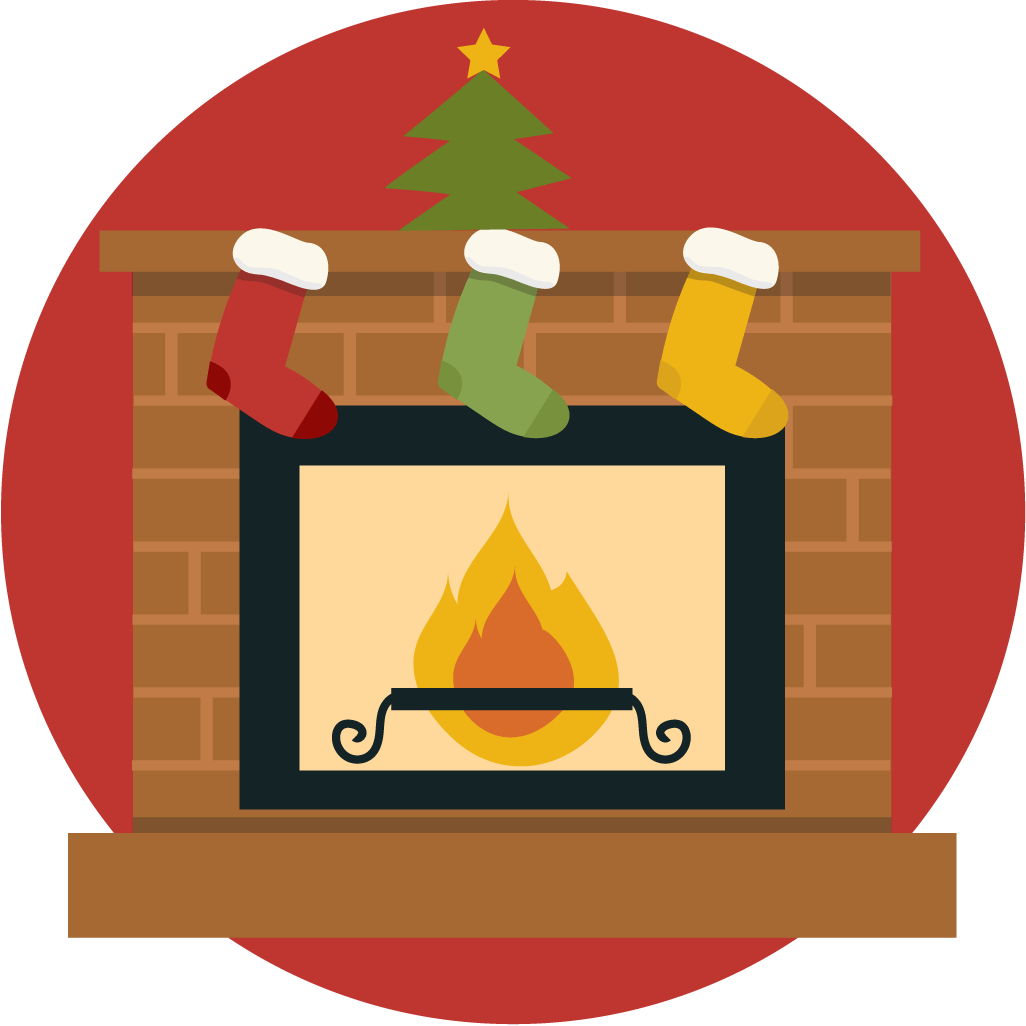 1026x1026 Christmas Fireplace Clipart Clip Art