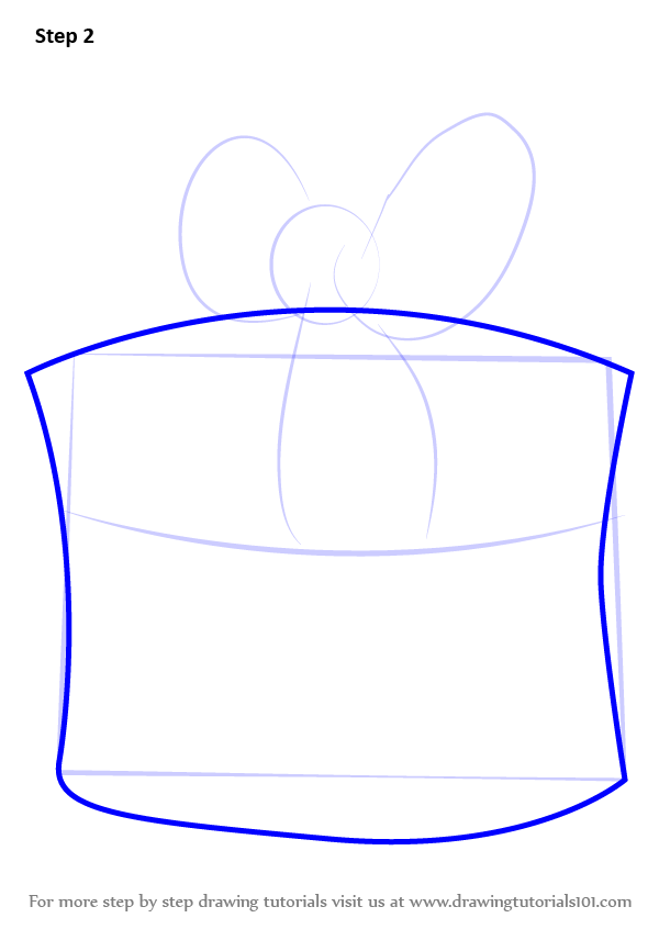 600x846 Learn How To Draw Christmas Giftbox With Ribbon