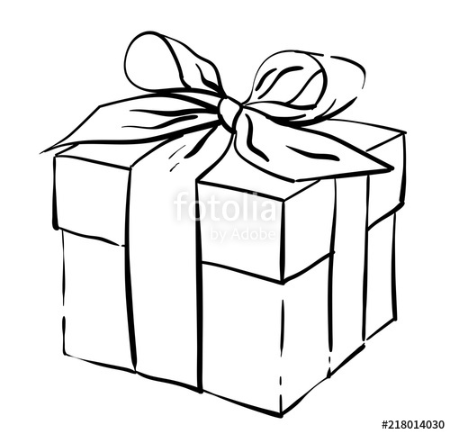 500x482 Nice Gift Box For Holiday Vector Illustration Of Present Black