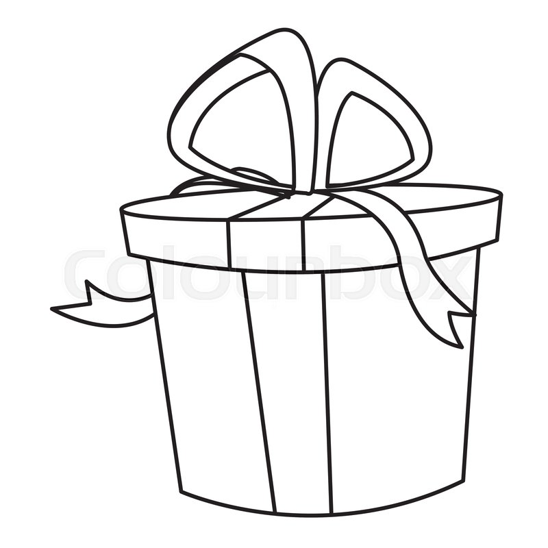 800x800 Christmas Gift Box Bow Decoration Icon Stock Vector Colourbox
