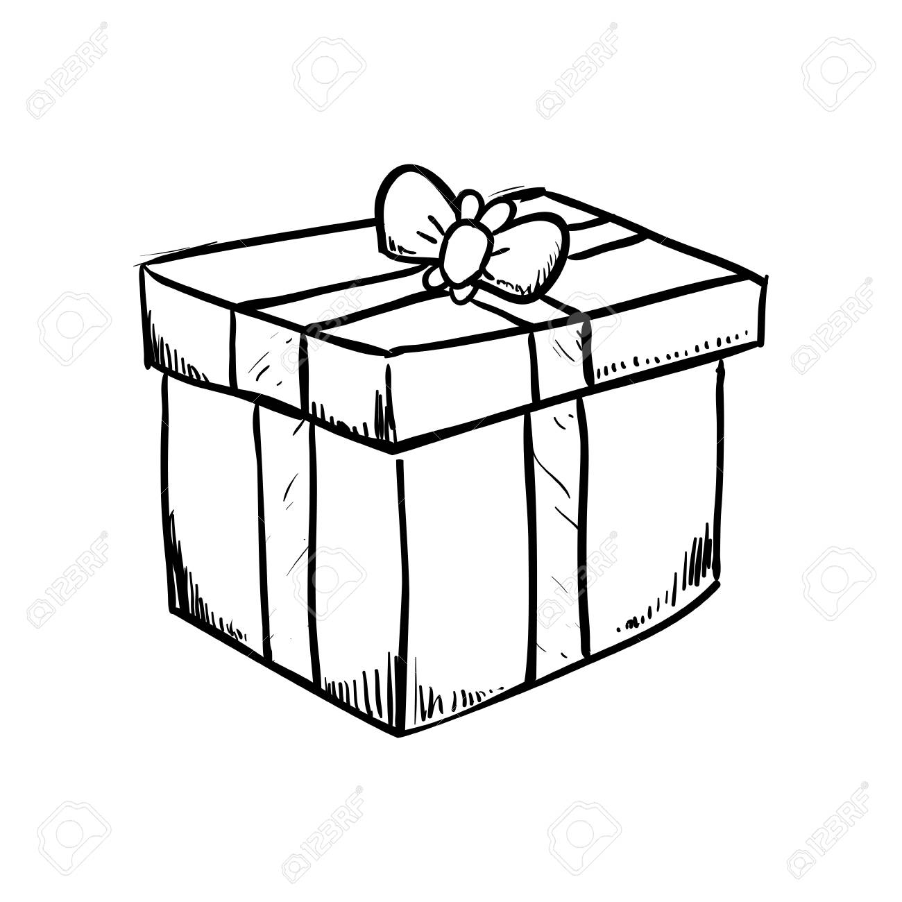 1300x1300 Huge Collection Of 'gift Box Drawing' Download More Than