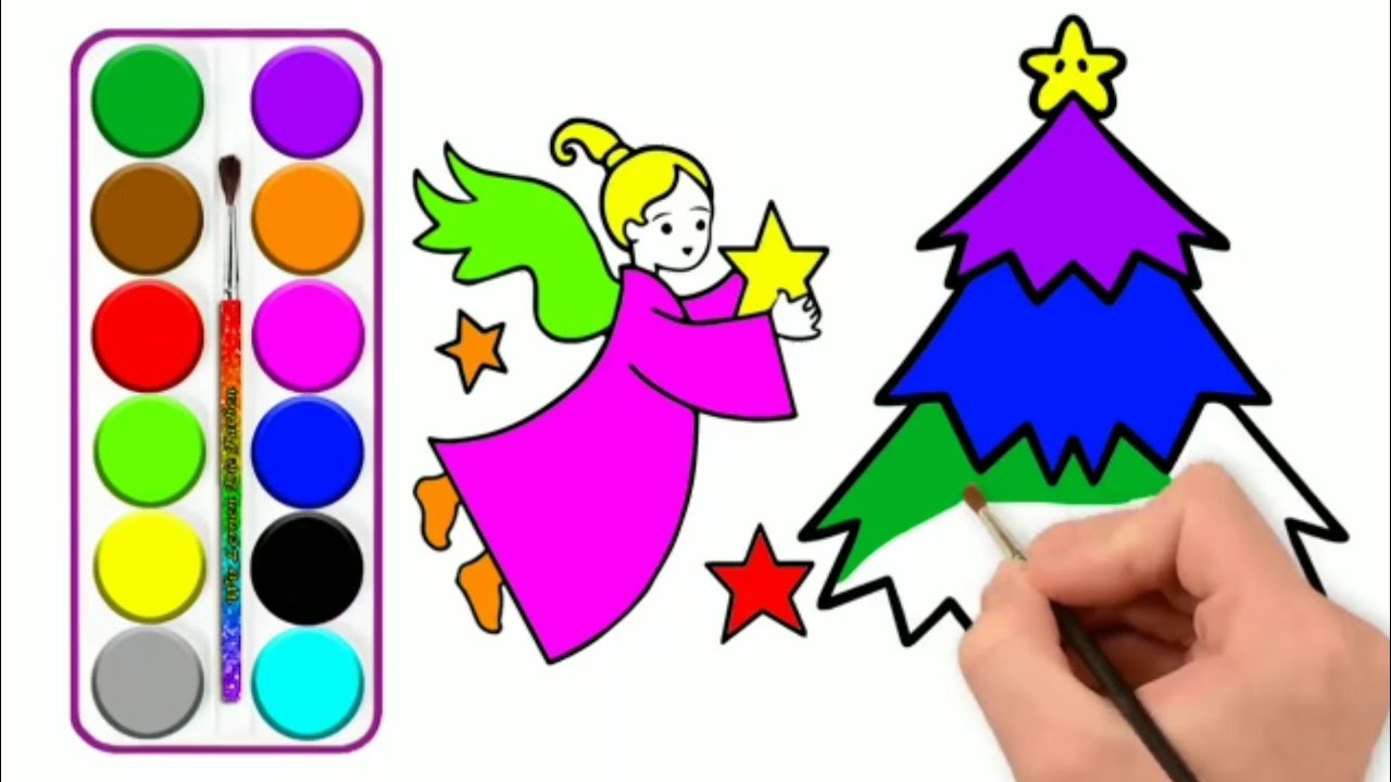 1280x720 Christmas Girl Drawing Girl Drawing And Coloring For Kids Kids
