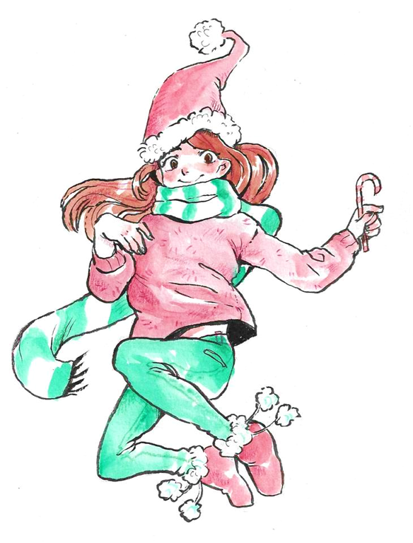 Christmas Girl Drawing | Free download on ClipArtMag