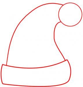 287x302 How To Draw A Santa Hat, Step