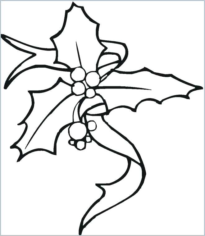 660x760 Christmas Holly Coloring Pages Luxury For Kids Colouring Leaves