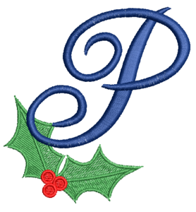 278x300 christmas holly monogram p alpine mastiff designs