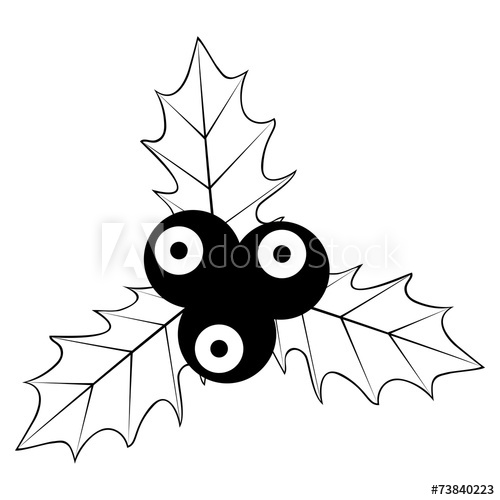 500x500 Christmas Holly On White Background