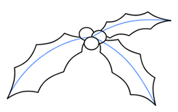 260x163 How To Draw Holly For A Cartoon Christmas Decoration