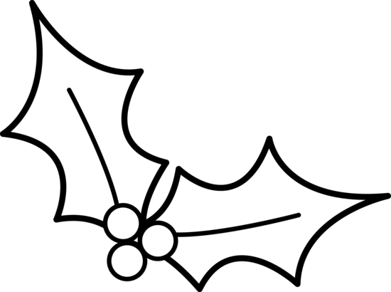550x410 Awesome Black And White Holly Leaf Clip Art Holidays Easy