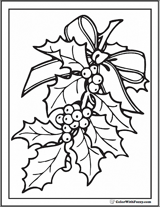 560x723 Christmas Holly Coloring Pages