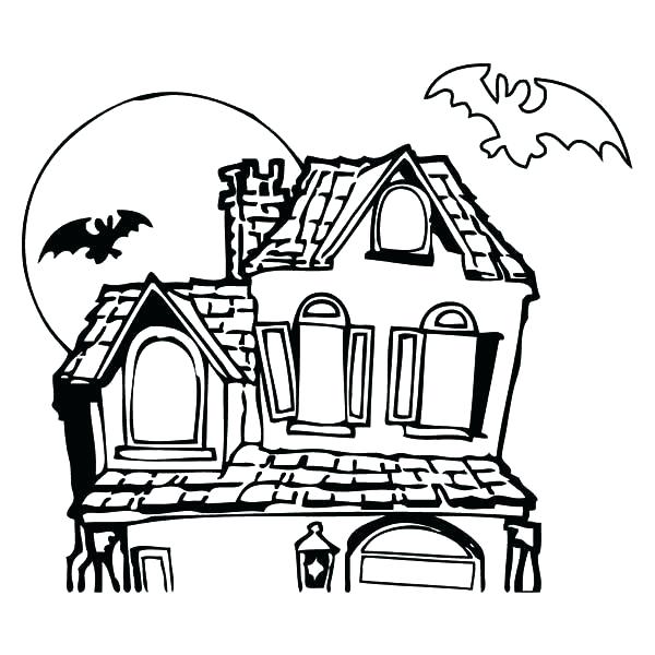 600x600 coloring pages haunted for kids house unicorn klubfogyas