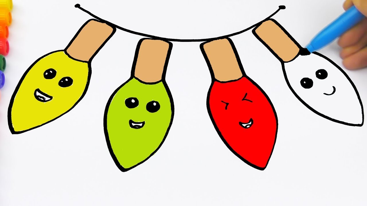 1280x720 Easy Christmas Light Bulb Drawing Christmas Coloring Page