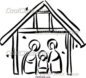 300x275 Christmas Nativity Scene Clip Art
