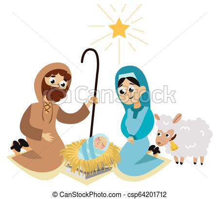 450x409 Christmas Nativity Scene In Holy Family Flat Poster Baby Jesus