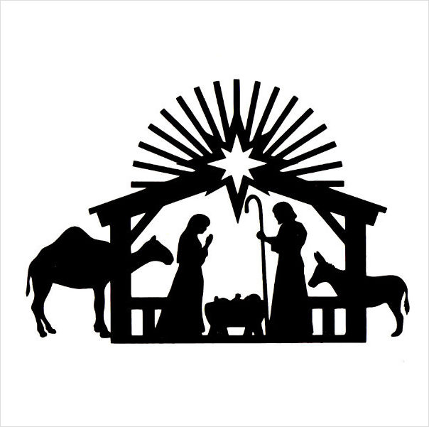 604x601 Free Pictures Of Nativity Scenes For Christmas Silhouette Nativity