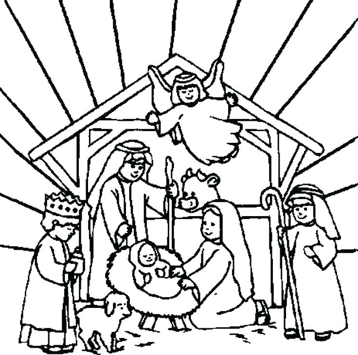 736x731 Coloring Pages Of The Nativity Nativity Coloring Pages Coloring