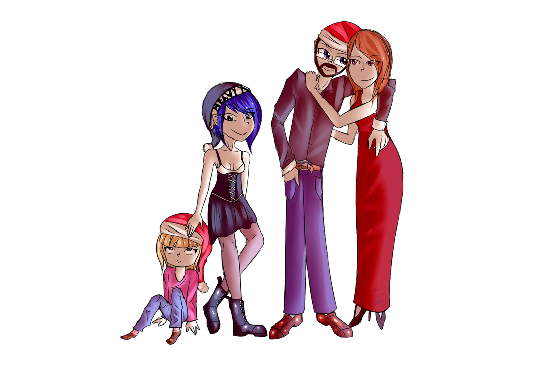 1092x732 Family Christmas Card Drawing