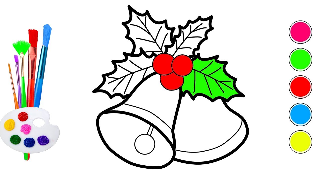 1280x720 How To Draw Christmas Bells Christmas Coloring Pages For Kids