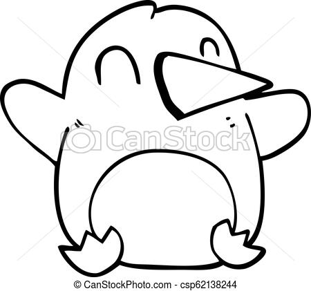 450x421 Line Drawing Cartoon Christmas Penguin