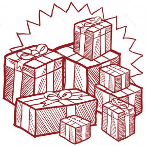 300x300 Stock Images Gift Box Christmas Vector Illustration Drawing Art