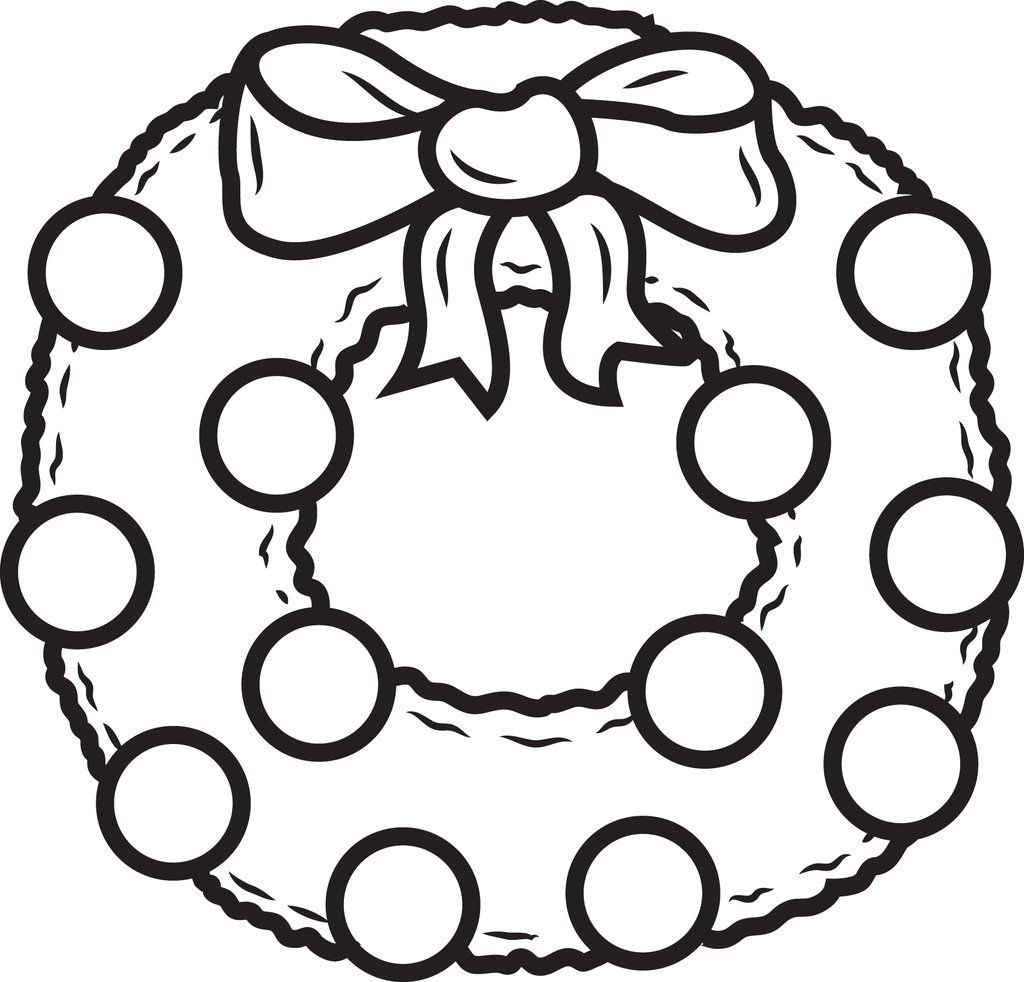 1024x982 Simple Christmas Wreath Drawing Beautiful Wreaths Coloring