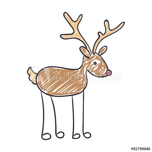 Christmas Reindeer Drawing | Free download on ClipArtMag