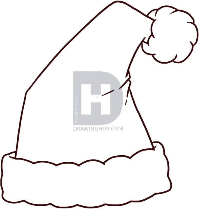662x697 How To Draw A Santa Hat, Step