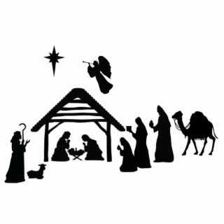 320x320 Hd Christmas Black And White Christmas Nativity Clipart