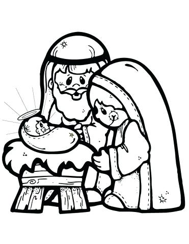 371x480 Christmas Nativity Scene Coloring Sheets