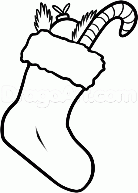 455x637 Christmas Stocking Drawings Clip Art
