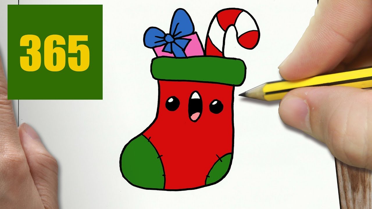 1280x720 How To Draw A Christmas Sock Cute, Easy Step