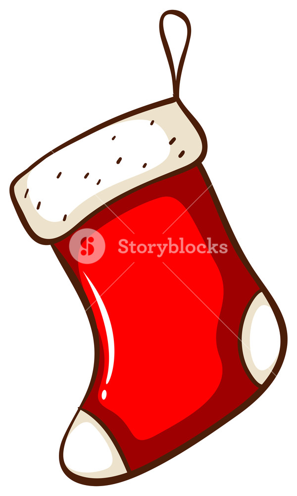 600x1000 Illustration Of A Simple Drawing Of A Red Christmas Stocking