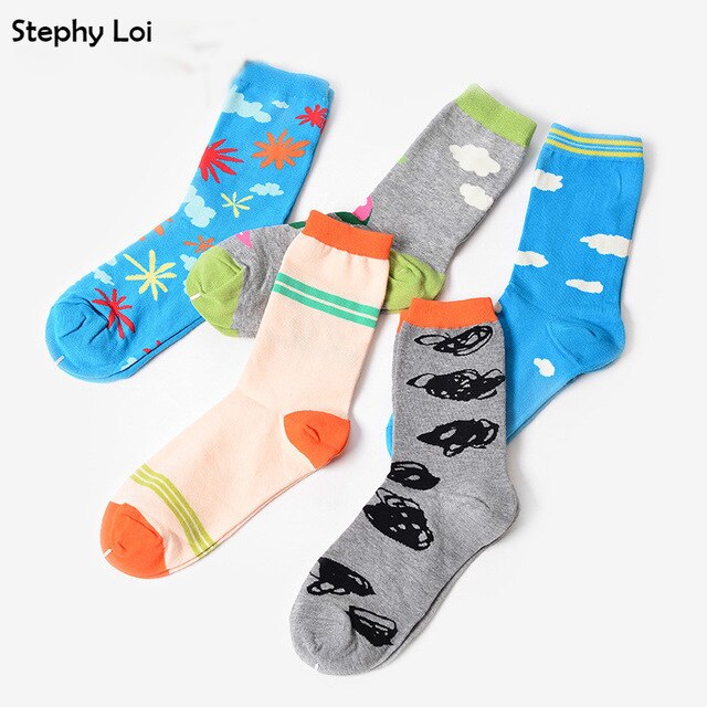 640x640 New Novelty Women Girl Cute Pattern Cotton Crew Socks Illustration