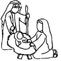 200x200 Nativity Outline