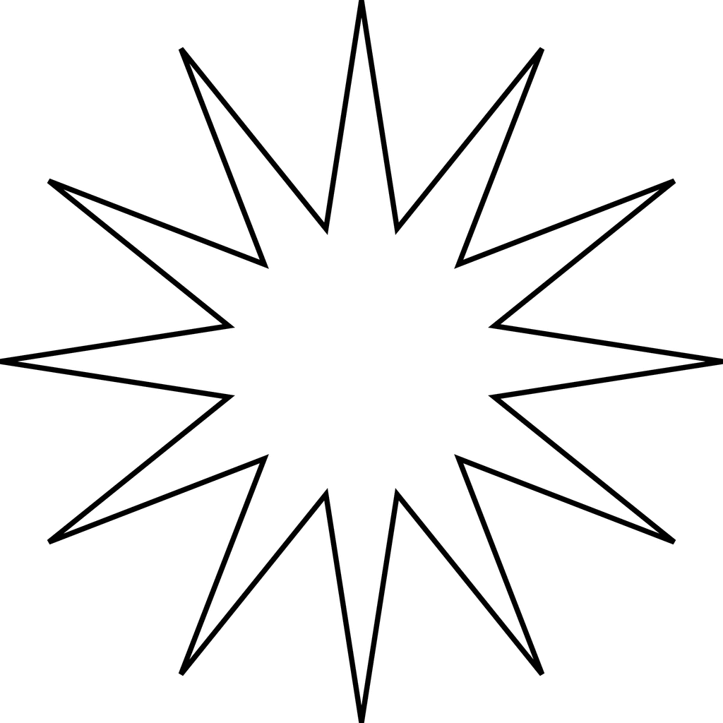 1024x1024 Christmas Star Star Outline Clip Art