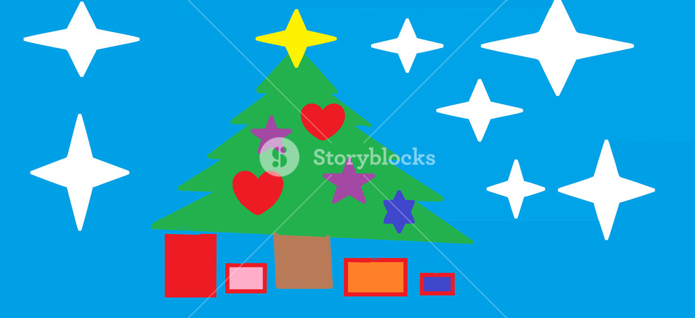 1000x458 Christmas Tree And Gifts