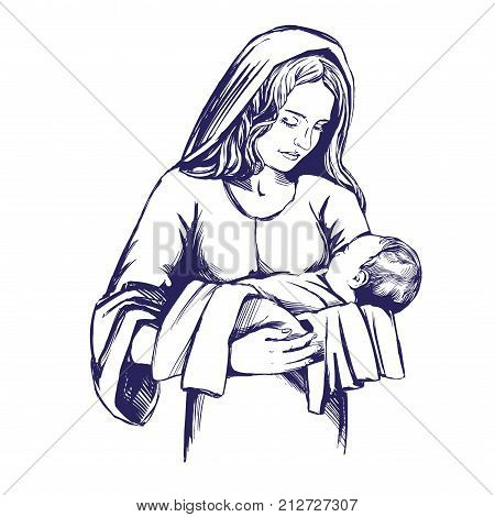 450x470 Christmas Story Mary And Baby Jesus, So
