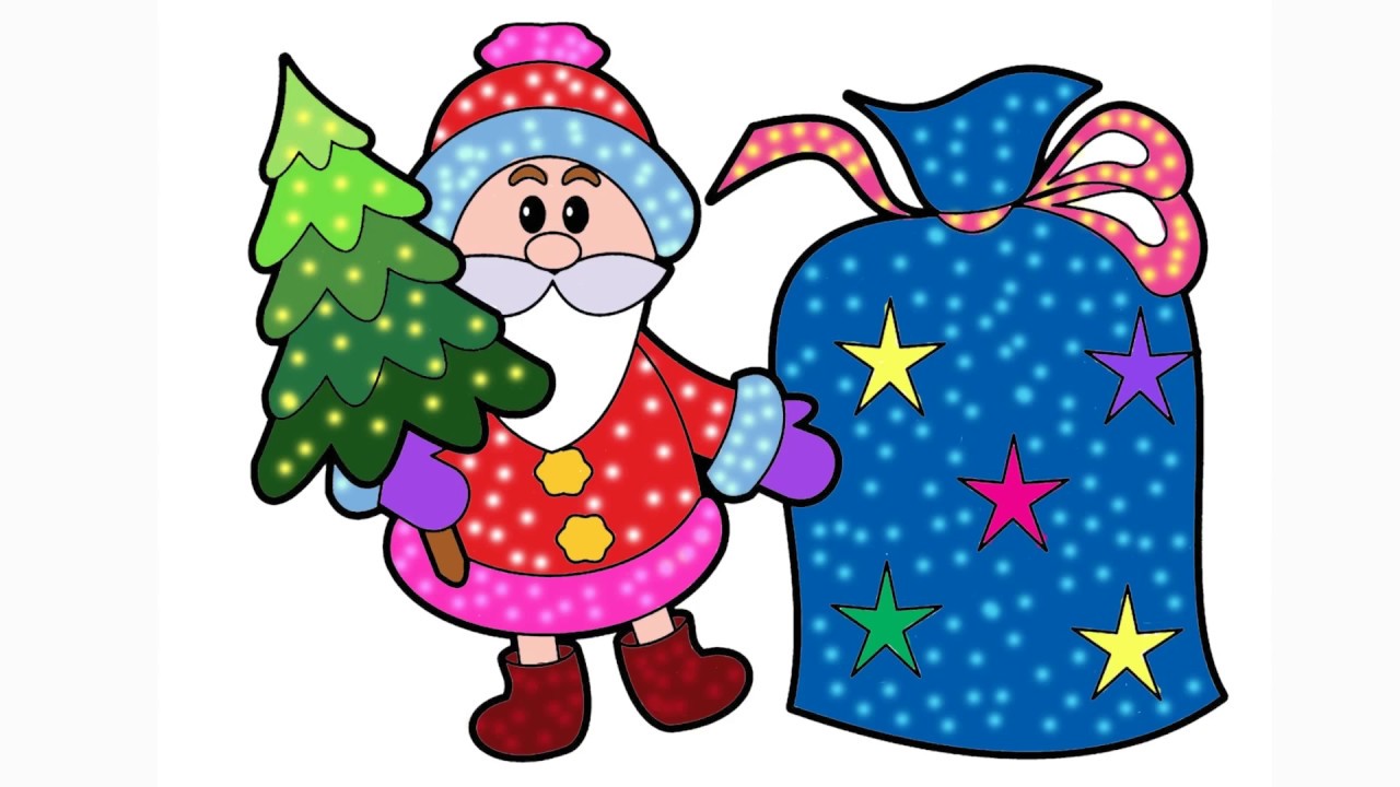 1280x720 Cartoon Drawing Colors Love Story How To Draw Cartoon Santa Claus