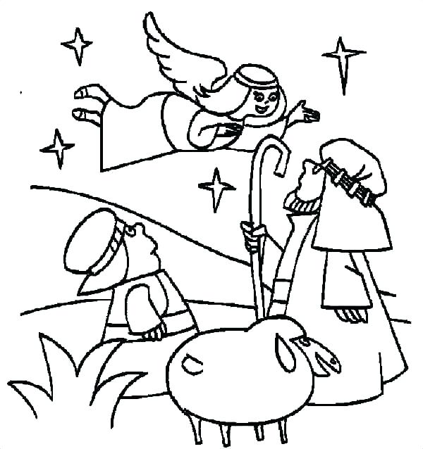 600x638 Christmas Story Coloring Pages For Preschool Bible Birds