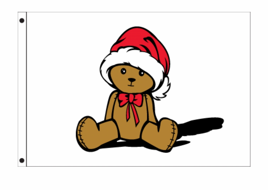 920x653 Teddy Bear With Santa Hat Flag