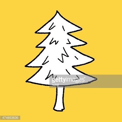 416x416 Christmas Tree Doodle Drawing Premium Clipart